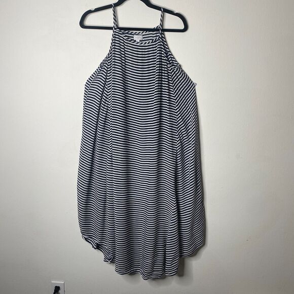 Mudpie Navy & White Thin Striped Flowy Sleeveless Stretch Tank Shift Dress S - Picture 1 of 11